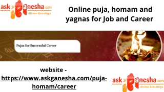 Online puja, homam and yagnas for Job and Career