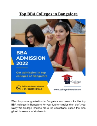 Top BBA Colleges in Bangalore