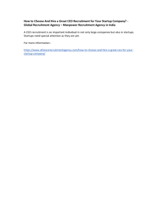 2 ceo recruitment