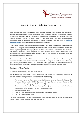 An Online Guide to JavaScript