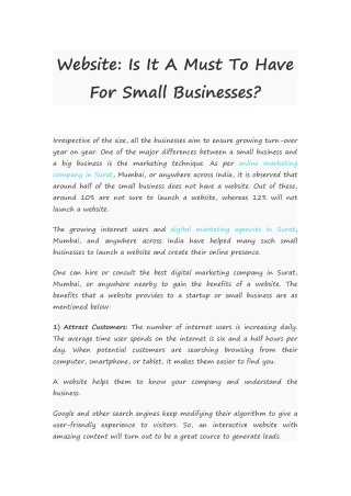 Website: Is It A Must To Have For Small Businesses?