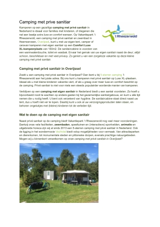 Rheezerwold  Camping met prive sanitair