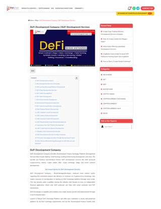 Decentralized Finance DeFi Development Company | BlockchainAppsDeveloper
