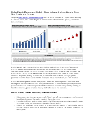 Medical Waste Management Market