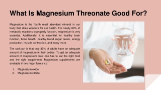 What Is Magnesium Threonate Good For_