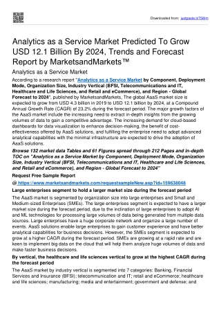 Analytics as a Service Market worth USD 12.1 billion by 2024 - MnM