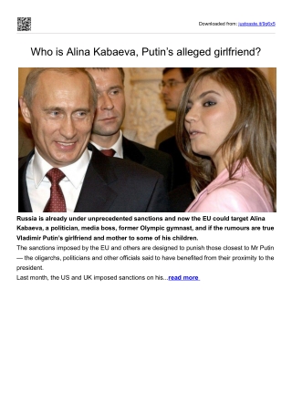 Who is Alina Kabaeva, Putin’s alleged girlfriend