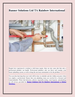 Best Plumbing in Melton Mowbray