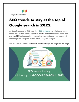 SEO trends to stay at the top of Google search in 2022