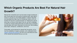 Which Organic Products Are Best For Natural Hair Growth_