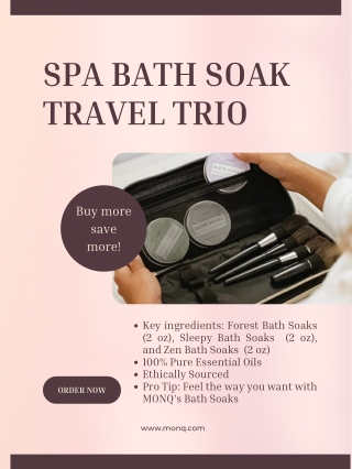 Bath Soak Travel Trio with the Finest of Essential Oils – MONQ