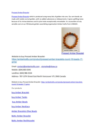 Pressed Amber Bracelet