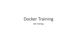 Docker Training - IDESTRAININGS