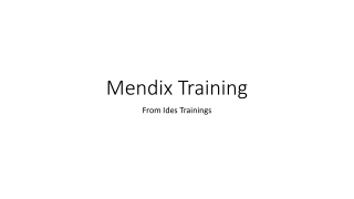 Mendix Training - IDESTRAININGS