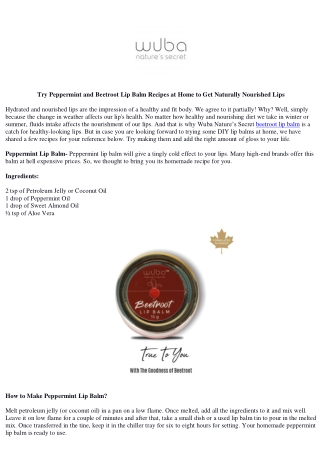 Try Peppermint and Beetroot Lip Balm Recipes at Home to Get Naturally Nourished Lips