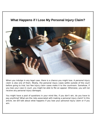 What To Do If You've Lost A Personal Injury Claim