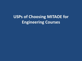 USPs of Choosing MITAOE for Engineering Courses