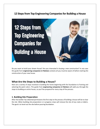 12 Steps from Top Engineering Companies for Building a House