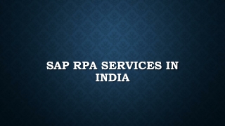 SAP RPA Services in India