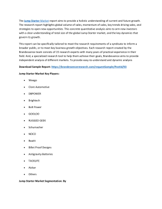 Jump Starter Market