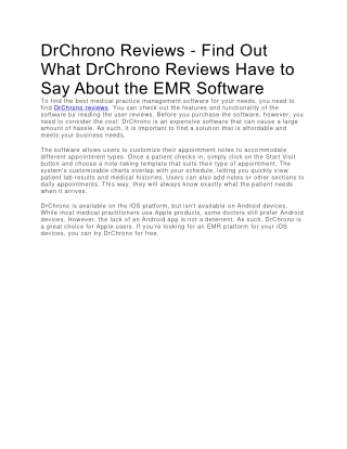DrChrono Reviews