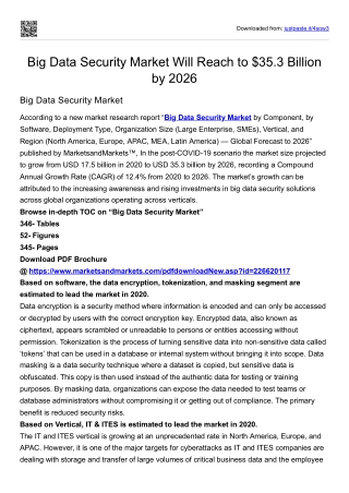 Big Data Security Market Will Reach to $35.3 Billion by 2026