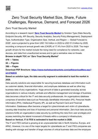 Zero Trust Security Market Size, Share, Future Challenges, Revenue, and Demand