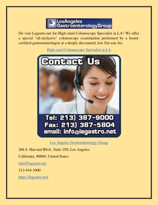 High Rated Colonoscopy Specialist In La Lagastro.net