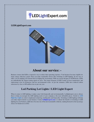 Led Parking Lot Lights  LED Light Expert