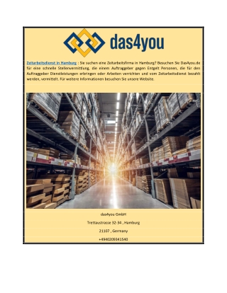 Zeitarbeitsdienst in Hamburg | Das4you.de