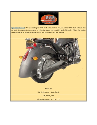 Rpw Slash Exhaust | Rpwusa.net