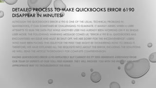 Easy ways to resolve QuickBooks Error 6190