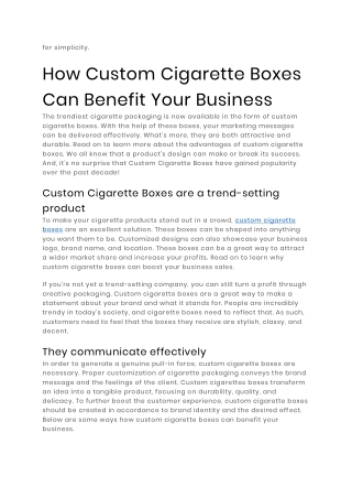 Cigarette Boxes