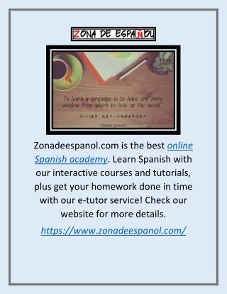 Online Spanish Academy | Zonadeespanol.com