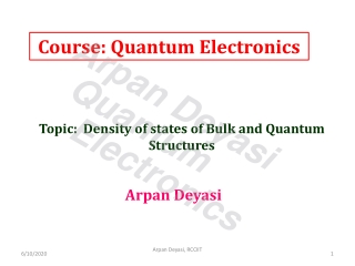 Density of States of bulk and quantum confined structures