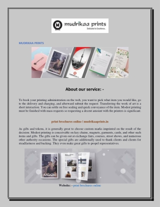 print brochures online  mudrikaaprints.in