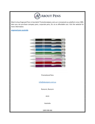 Engraved Pens Australia  Promotionalpens.com.au