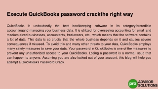 Let's learn how to crack QuickBooks password correctly