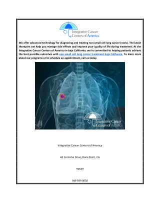 Non-small Cell Lung Cancer Treatment in Baja California  Integrativecancercentersofamerica.com