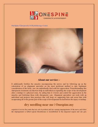 dry needling near me  Onespine.my