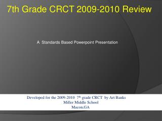 7th Grade CRCT 2009-2010 Review