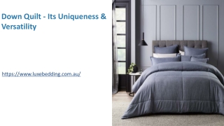 Down Quilt - Its Uniqueness & Versatility