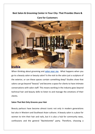 Best Salon & Grooming Center in Your City