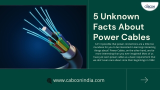 5 Unknown Facts About Power Cables