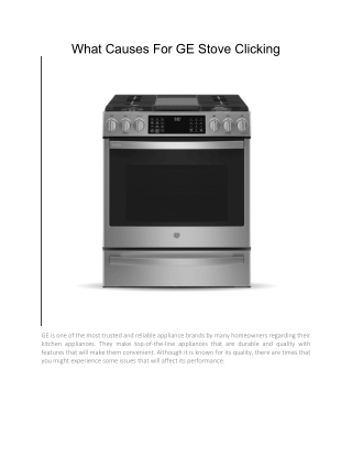 What Causes For GE Stove Clicking