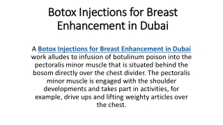 Botox Injections for Breast Enhancement in Dubai