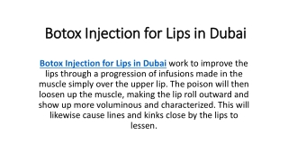 Botox Injection for Lips in Dubai