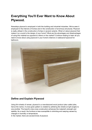 Everything You'll Ever Want to Know About Plywood (1)