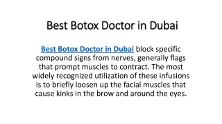 Best Botox Doctor in Dubai