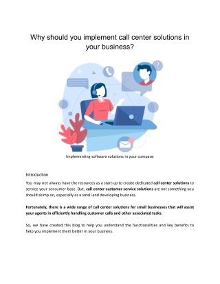 How can I implement a call center solution in my business